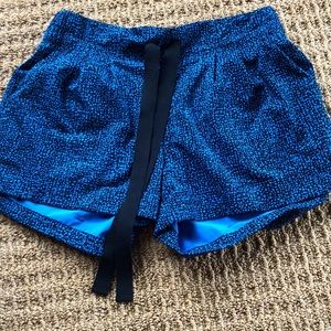 Lululemon black and blue polka dot shorts